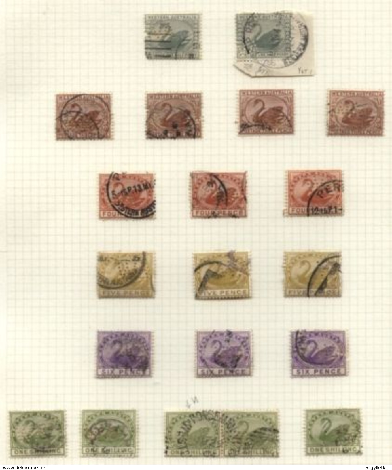 WESTERN AUSTRALIA 1885/93 SWAN COLLECTION Ex PEARSON - Used Stamps