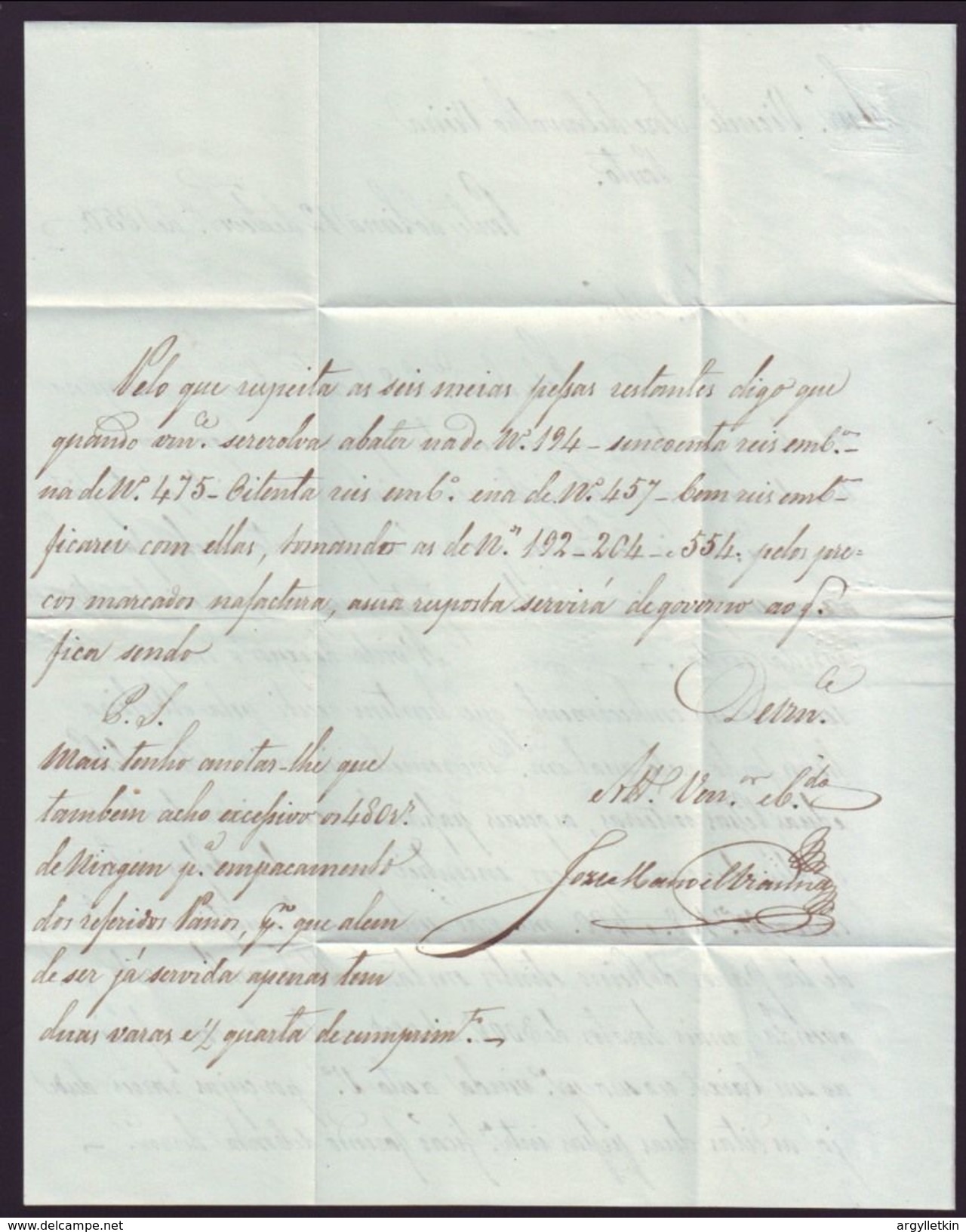 PORTUGAL 'PONTE DE LIMA-PORTO' 1850 ENTIRE - ...-1853 Préphilatélie