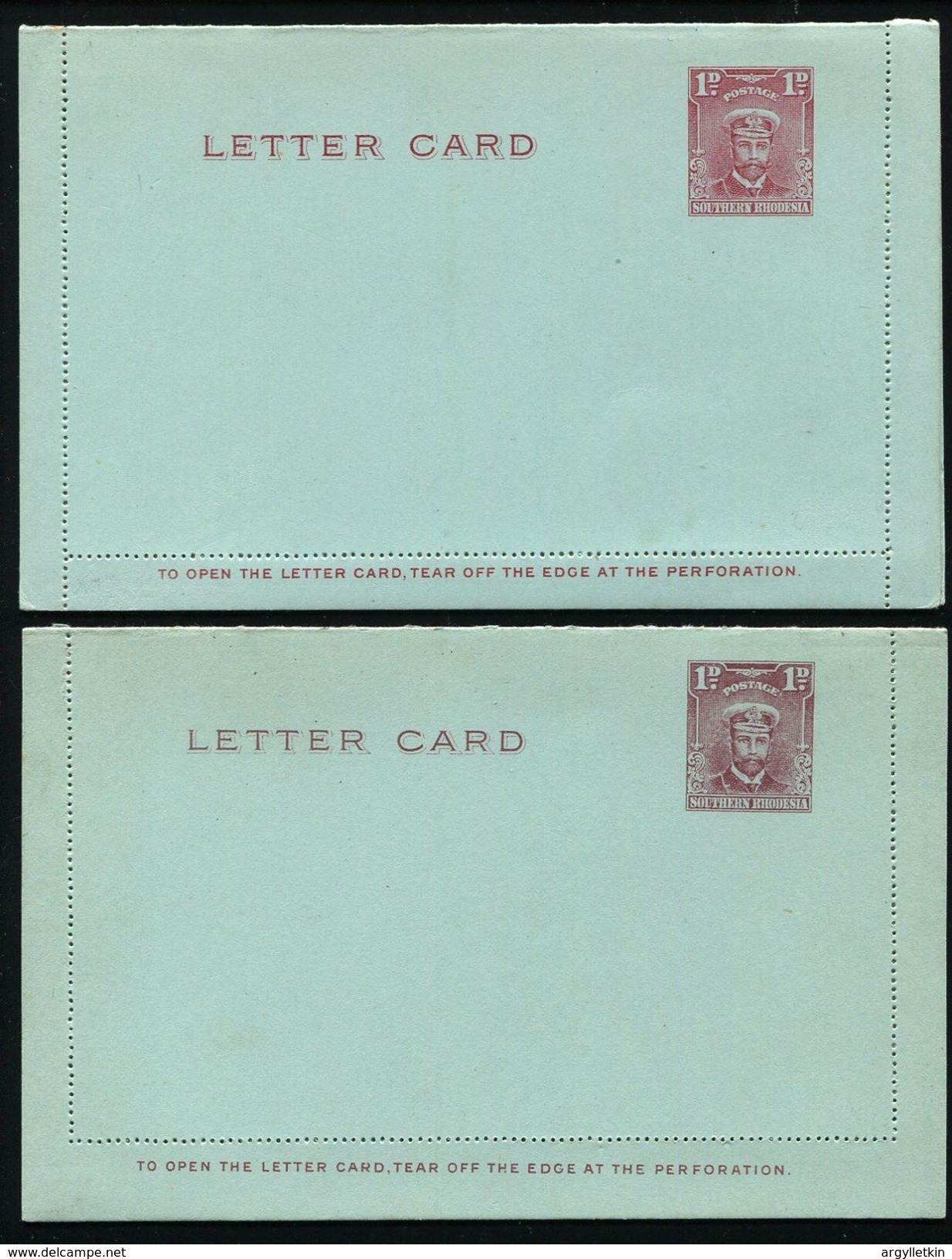 SOUTHERN RHODESIA 1924 ADMIRAL POSTAL STATIONERY LETTER CARD - Southern Rhodesia (...-1964)