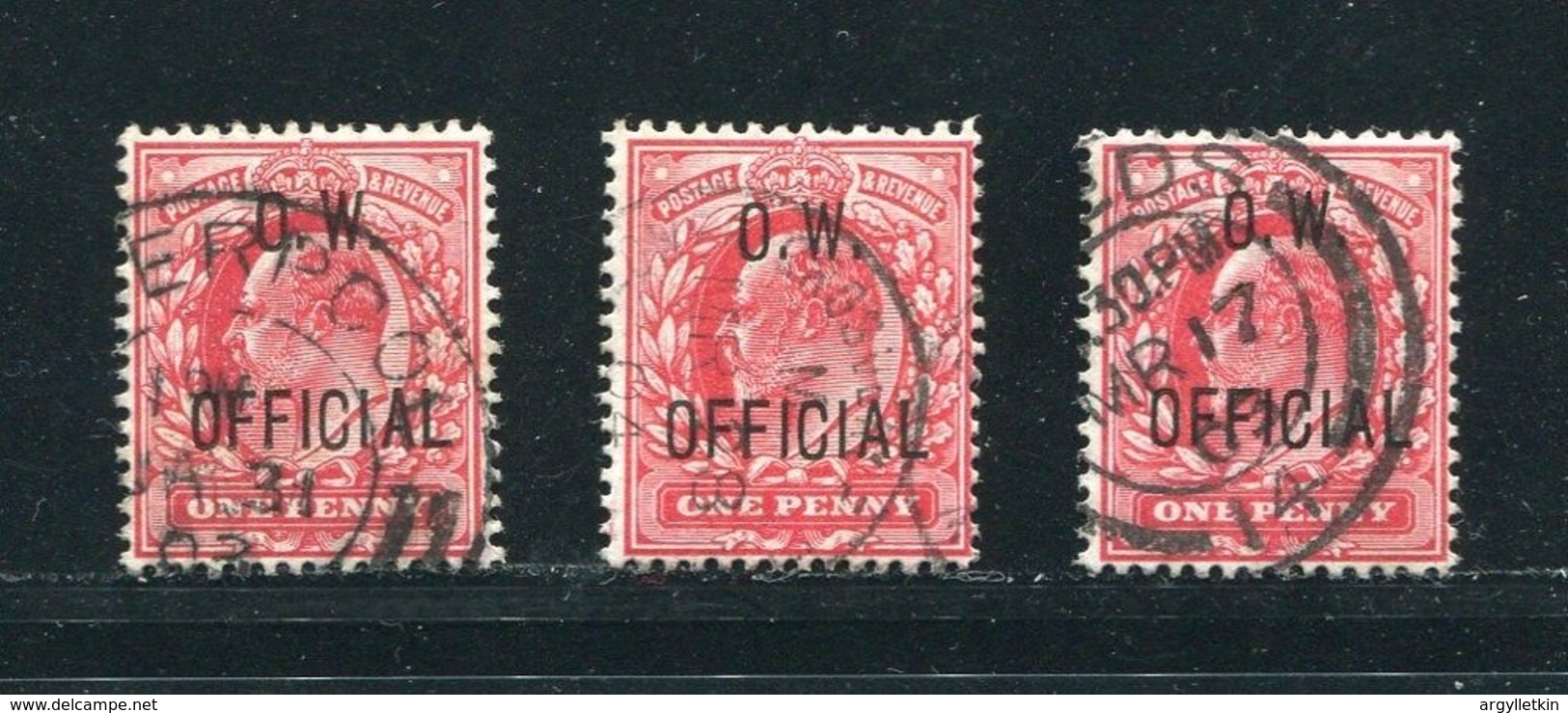 GB KING EDWARD 7TH OFFICIAL STAMPS O.W. OFFICIAL LEEDS LIVERPOOL - Non Classés