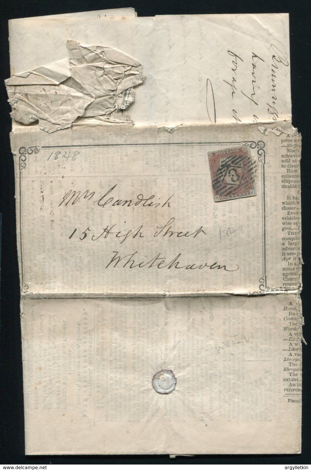 GB PENNY RED ON POST MAGAZINE 1848 - Lettres & Documents