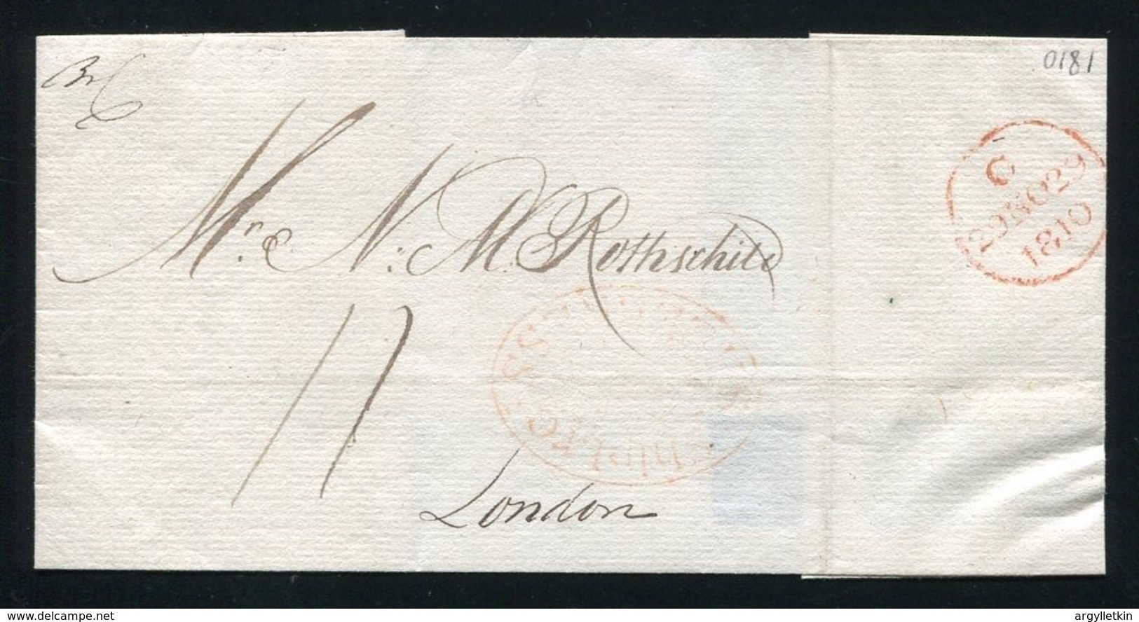 GREAT BRITAIN SHIP LETTER SHEERNESS 1810 EX ROBERTSON - ...-1840 Préphilatélie