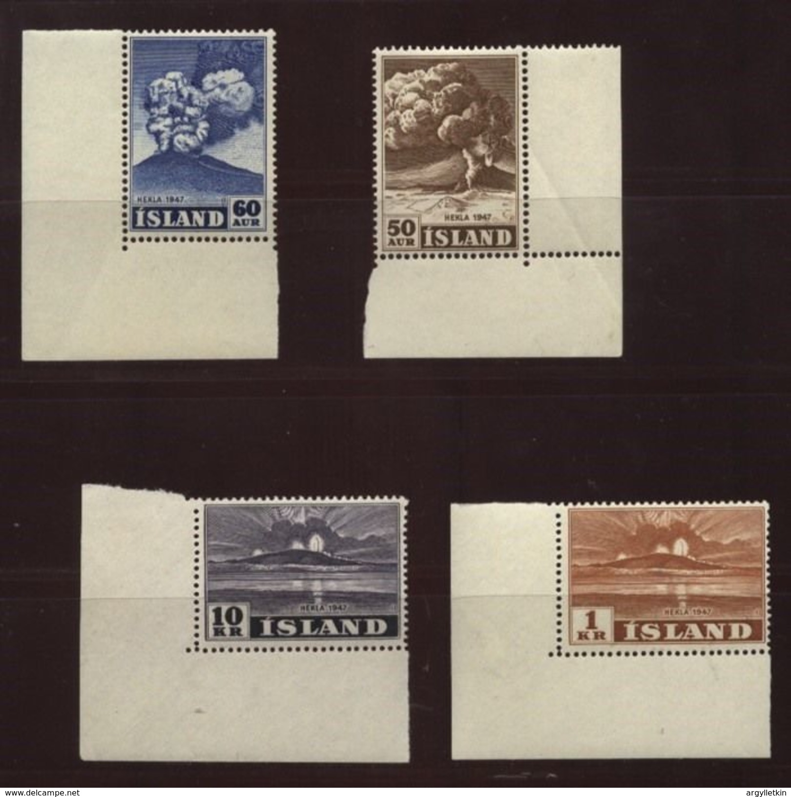 ICELAND 1947 HEKLA SET MNH 50a-10KR - Sonstige & Ohne Zuordnung