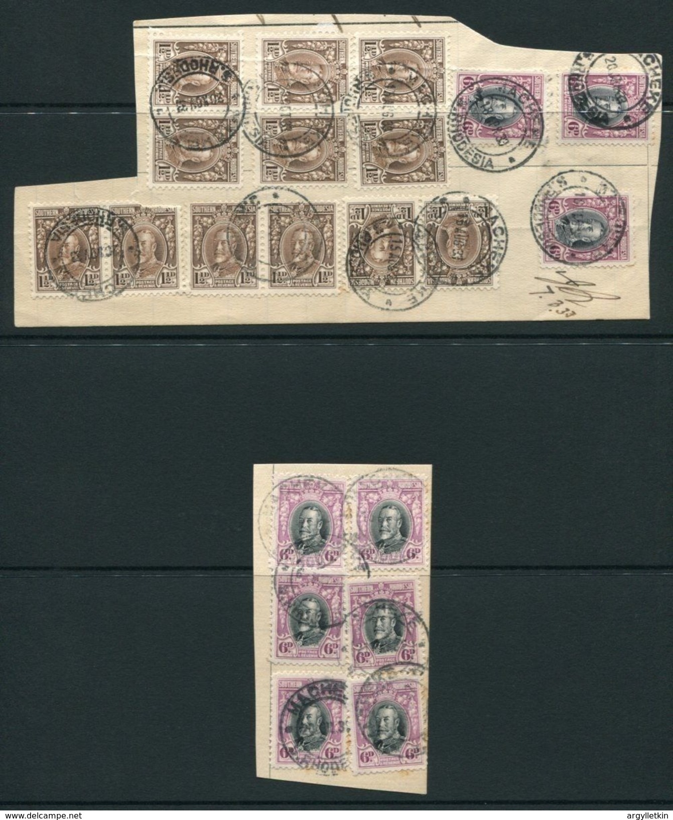 SOUTHERN RHODESIA KG5 AND KG6 MACHEKE AND SALISBURY POSTMARKS - Autres & Non Classés