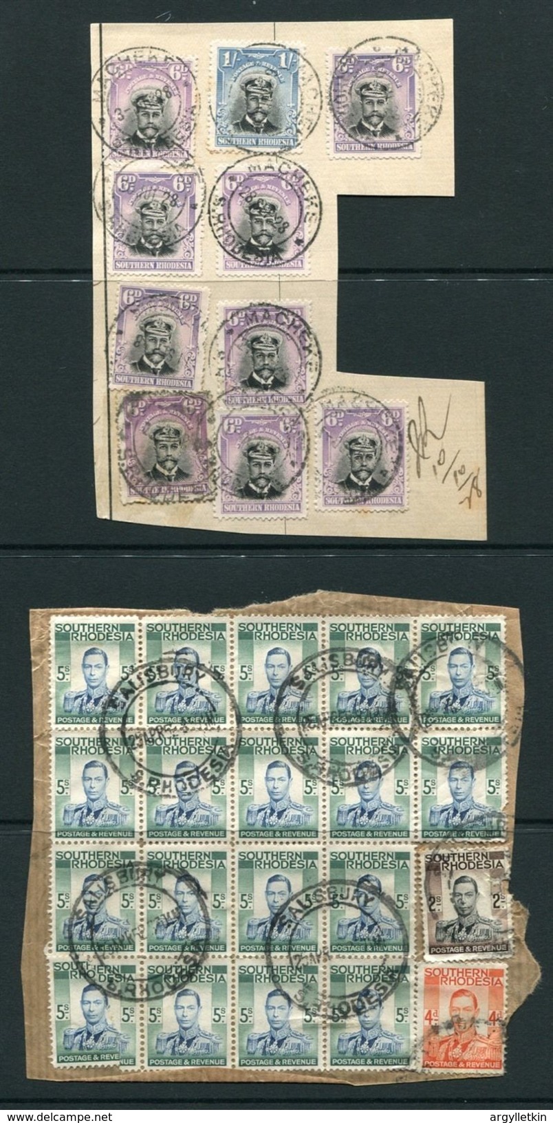 SOUTHERN RHODESIA KG5 AND KG6 MACHEKE AND SALISBURY POSTMARKS - Autres & Non Classés