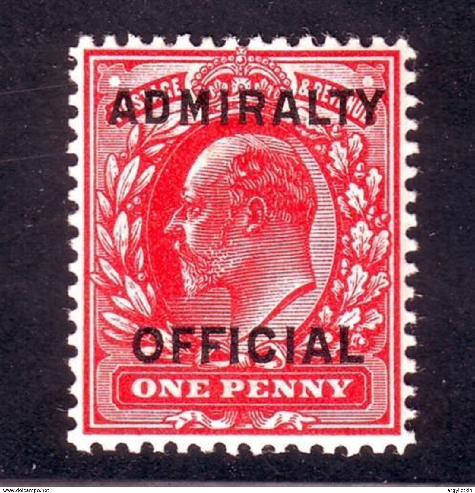 GB EDWARD 1d ADMIRALTY OFFICIAL OVERPRINT - Non Classés