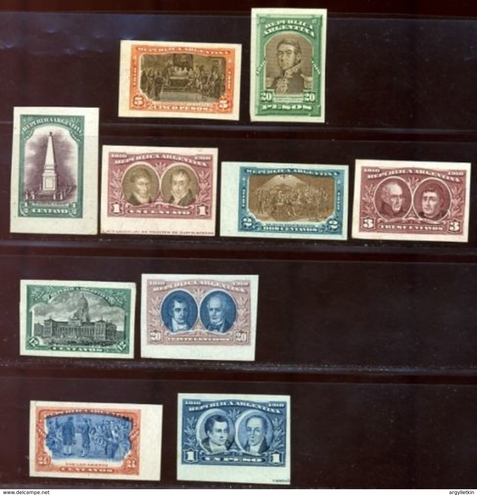 ARGENTINA 1910 CENTENARY PLATE PROOFS - Nuevos