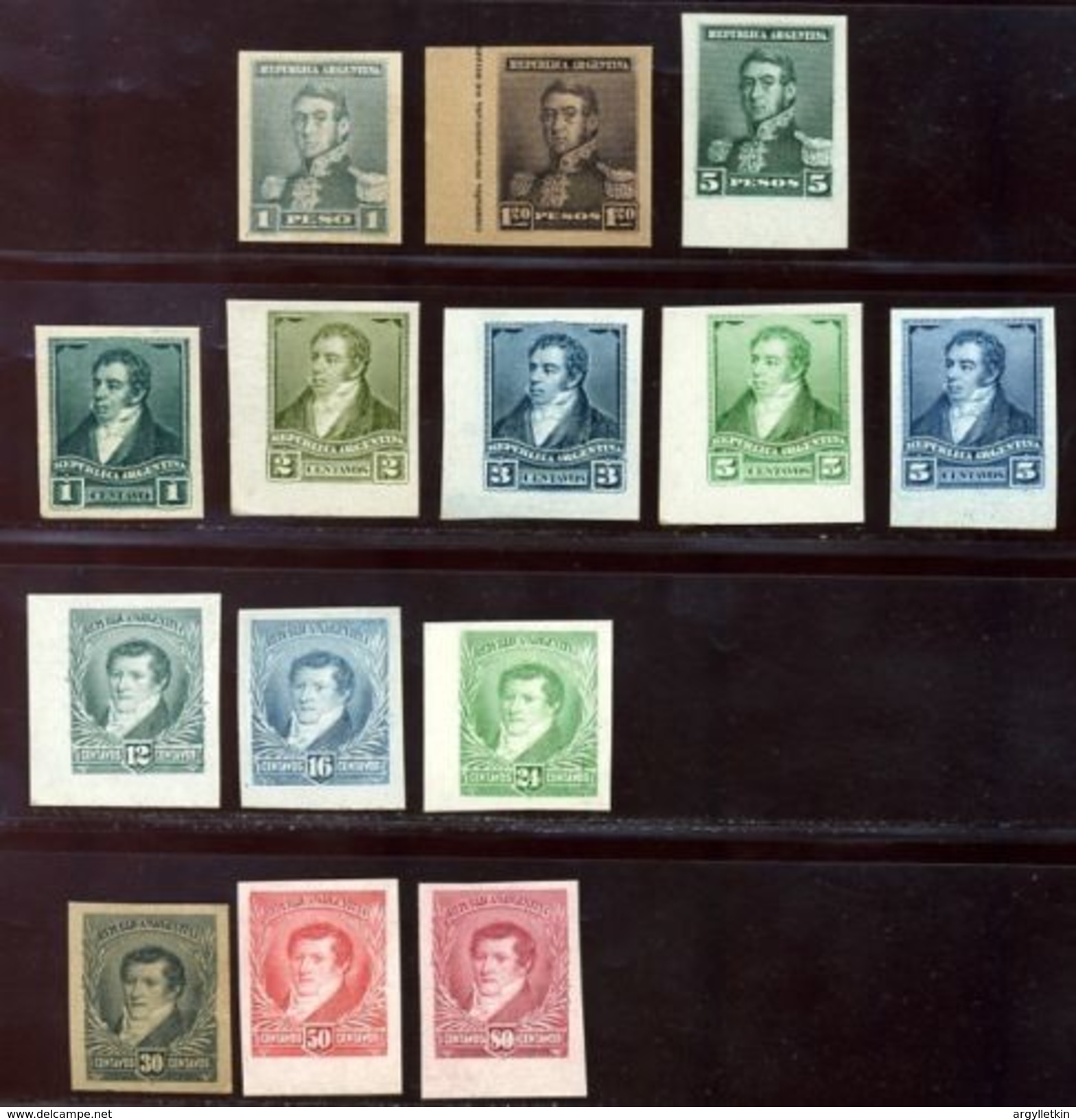 ARGENTINE REPUBLIC 1892-8 COLOUR TRIALS - Unused Stamps