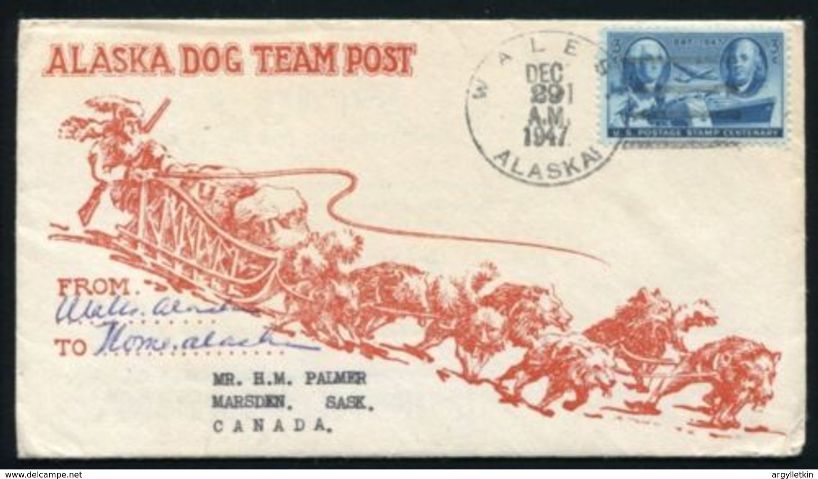 ALASKA DOG POST WALES 1947 - Arktis Expeditionen