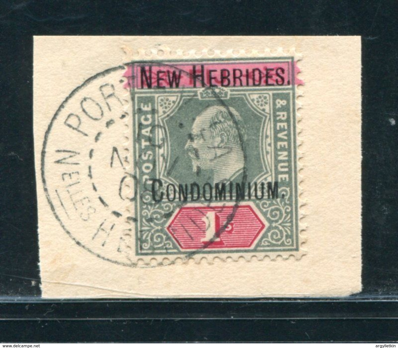 NEW HEBRIDES KING EDWARD 7TH RARE 1/- STAMP - Gebraucht