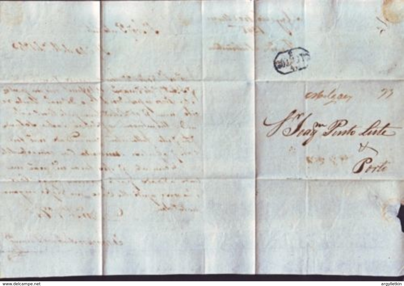 PORTUGAL MELGACO MANUSCRIPT ENTIRE LETTER TO PORTO 1845 - ...-1853 Prephilately