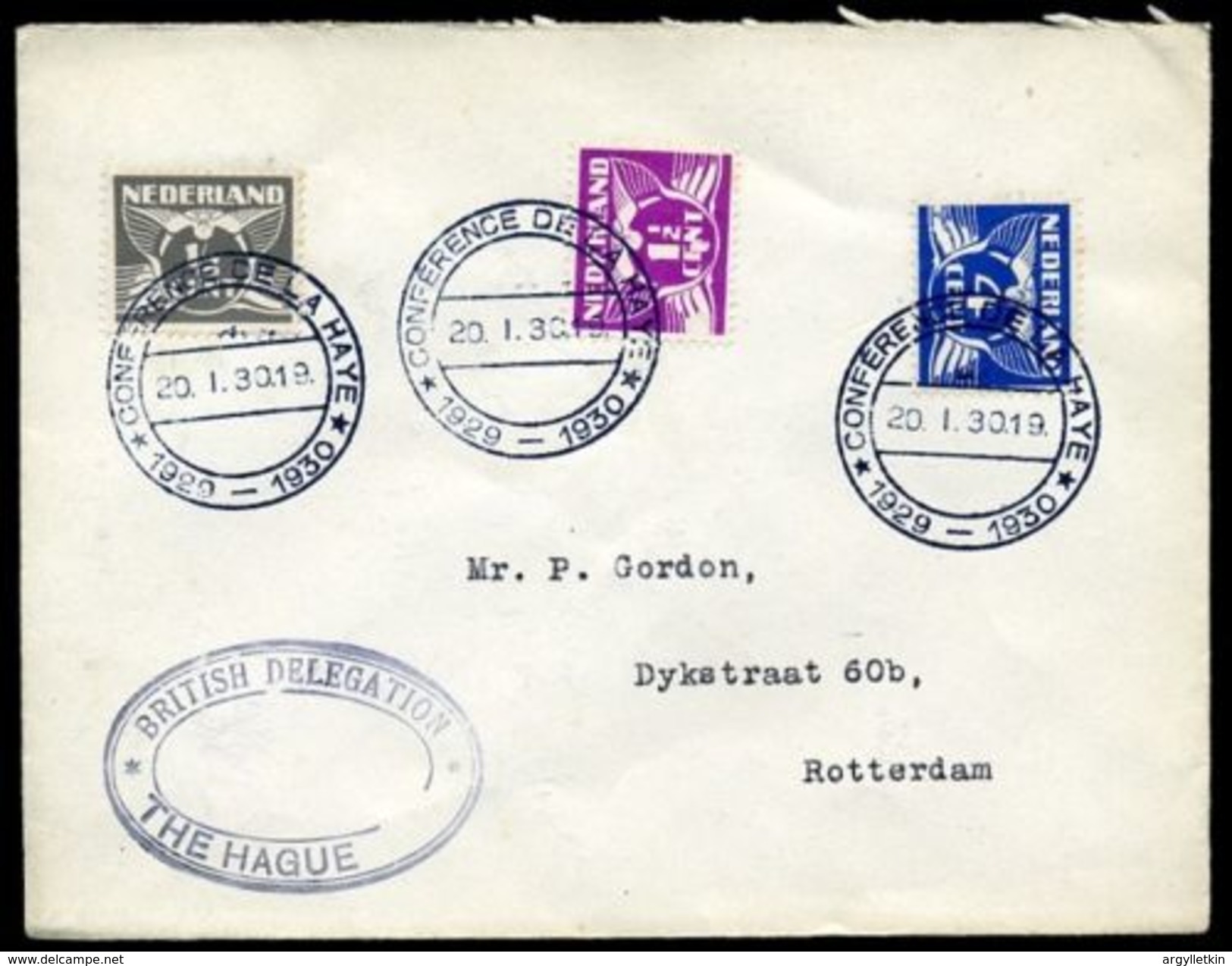GERMANY WW1 REPARATIONS CONFERENCE THE HAGUE 1930 - Postmark Collection