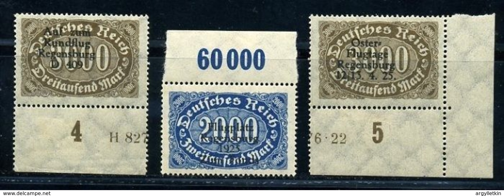 GERMAN REICH 1925 AIR MEETING OVERPRINTS REGENSBURG - Airmail & Zeppelin