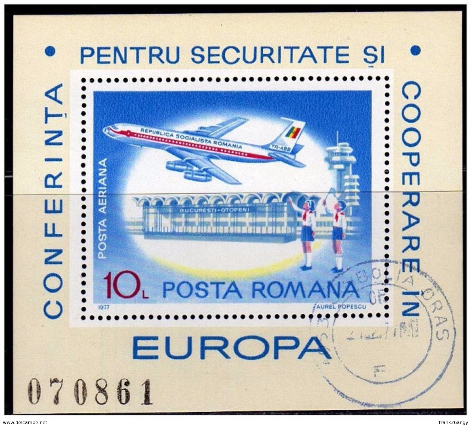 ROMANIA - 1977 European Safety Conference S/s Mi. B143 - Yv. B129  Usato Perfetto - Blocks & Kleinbögen