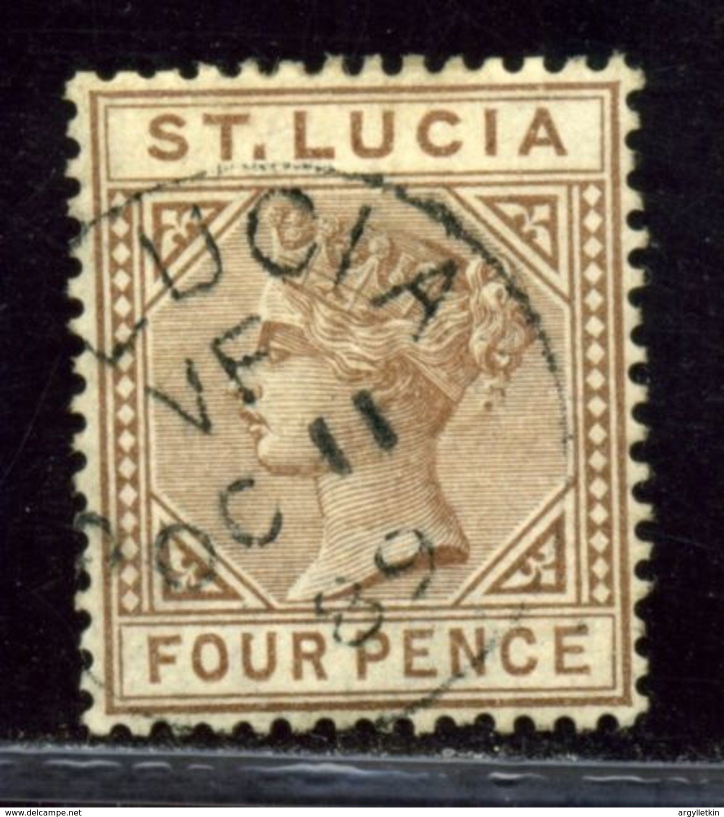 ST LUCIA QV VIENX FORT POSTMARK - Ste Lucie (...-1978)