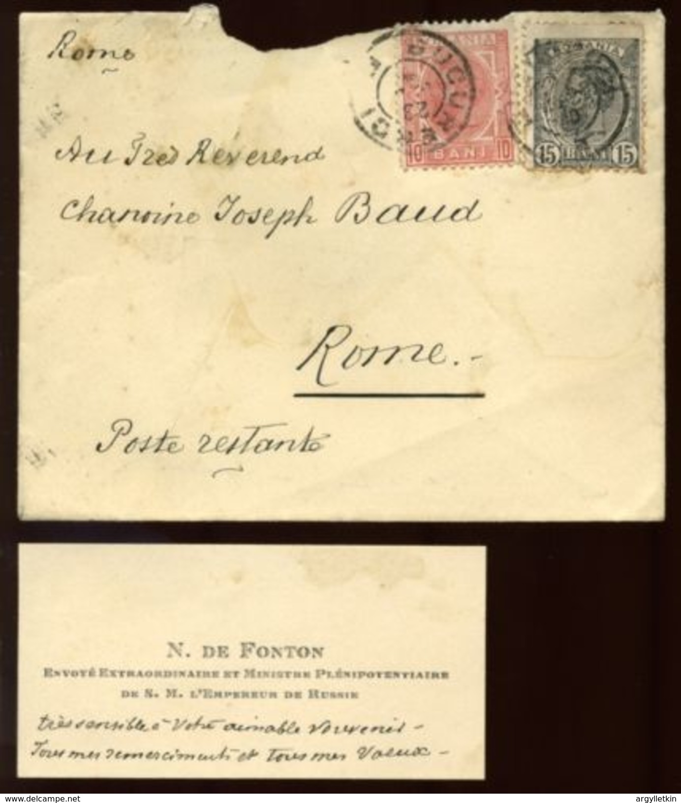 ROMANIA/RUSSIA/VATICAN 1910 - Covers & Documents