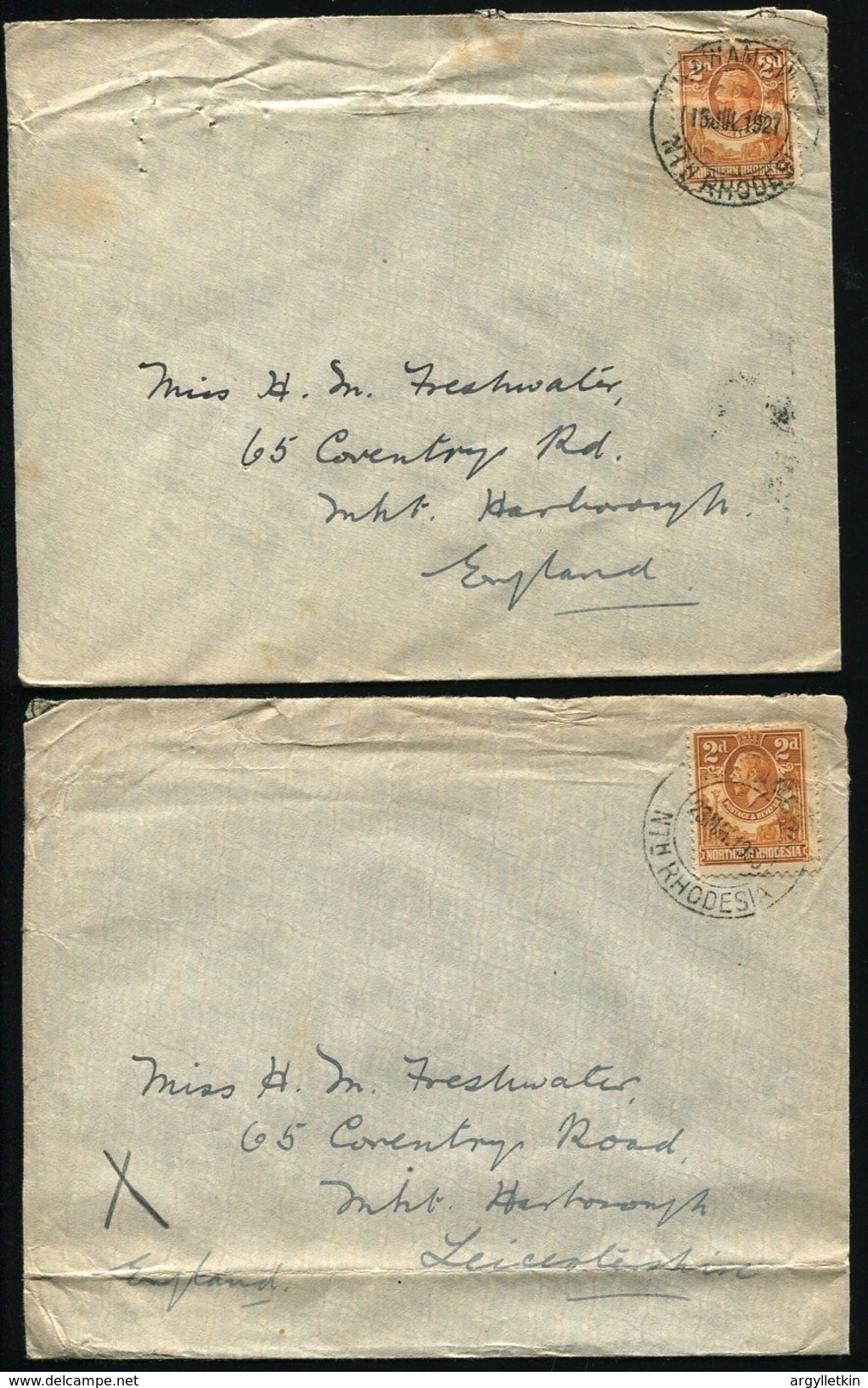 NORTHERN RHODESIA RARE POSTMARK KAWAMBAWA MAIL RUNNERS GEORGE FIFTH COVERS - Noord-Rhodesië (...-1963)