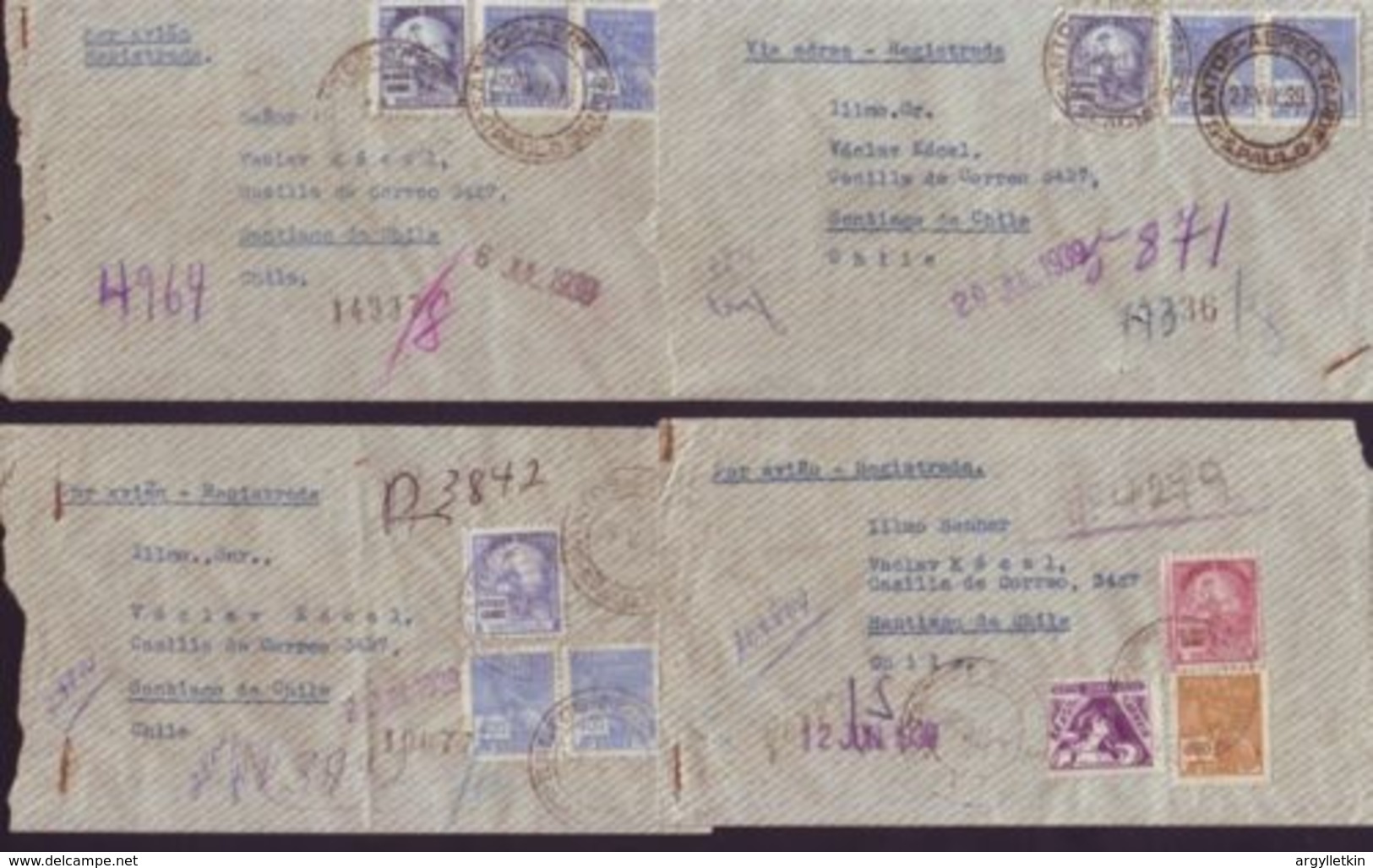 BRAZIL SANTOS TO CHILE 1930/40 COVERS - Other & Unclassified