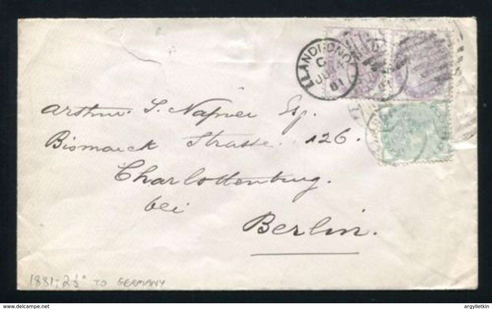 GB QUEEN VICTORIA INLAND REVENUE STAMPS POSTAL FISCALS TO GERMANY - Sonstige & Ohne Zuordnung