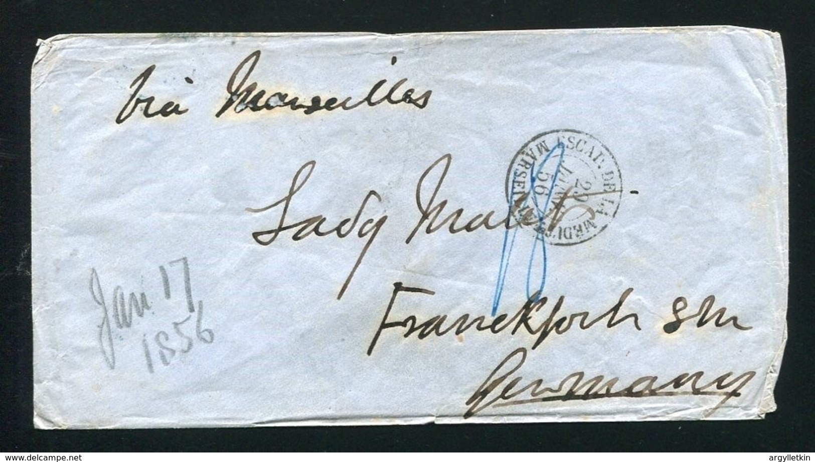 GREAT BRITAIN FRANCE GERMANY CRIMEAN WAR 1856 BRITISH ARMY FRENCH NAVY - Postmark Collection