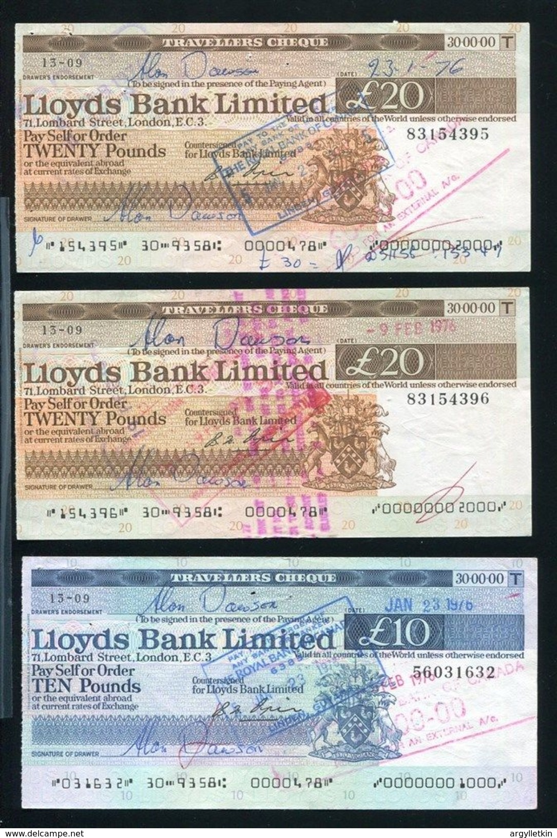 LLOYDS BANK TRAVELLERS CHEQUES BRITISH GUYANA 1976 FLOWERS - Tickets - Entradas