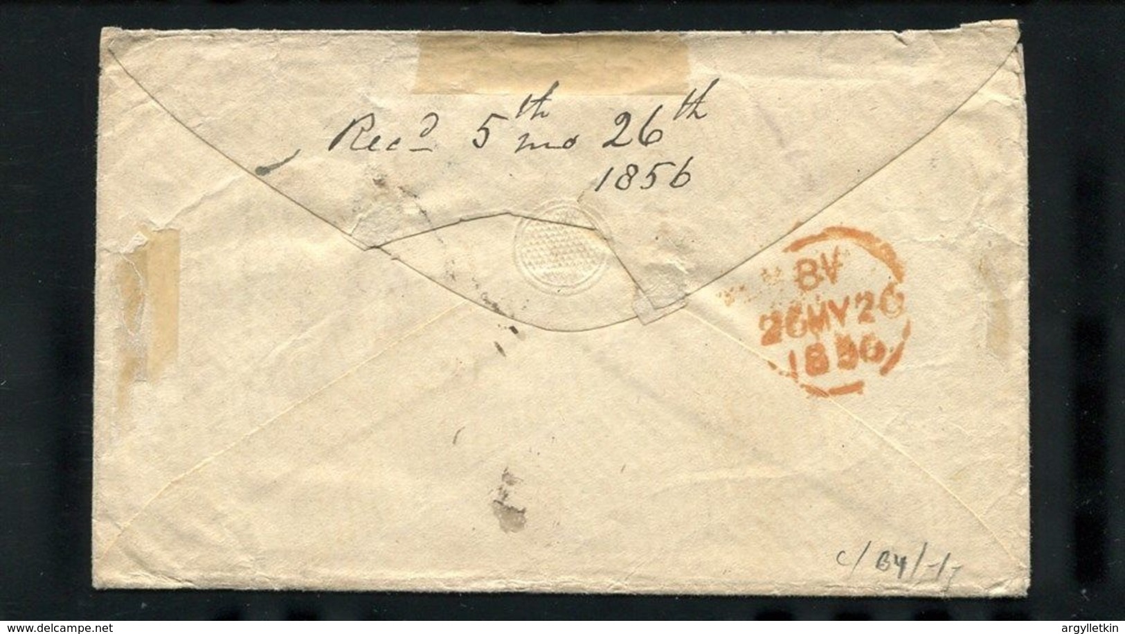 UNITED STATES TRANSATLANTIC LECLAIRE NEW YORK BRITISH PACKET RARE CANCEL 1856 - Lettres & Documents