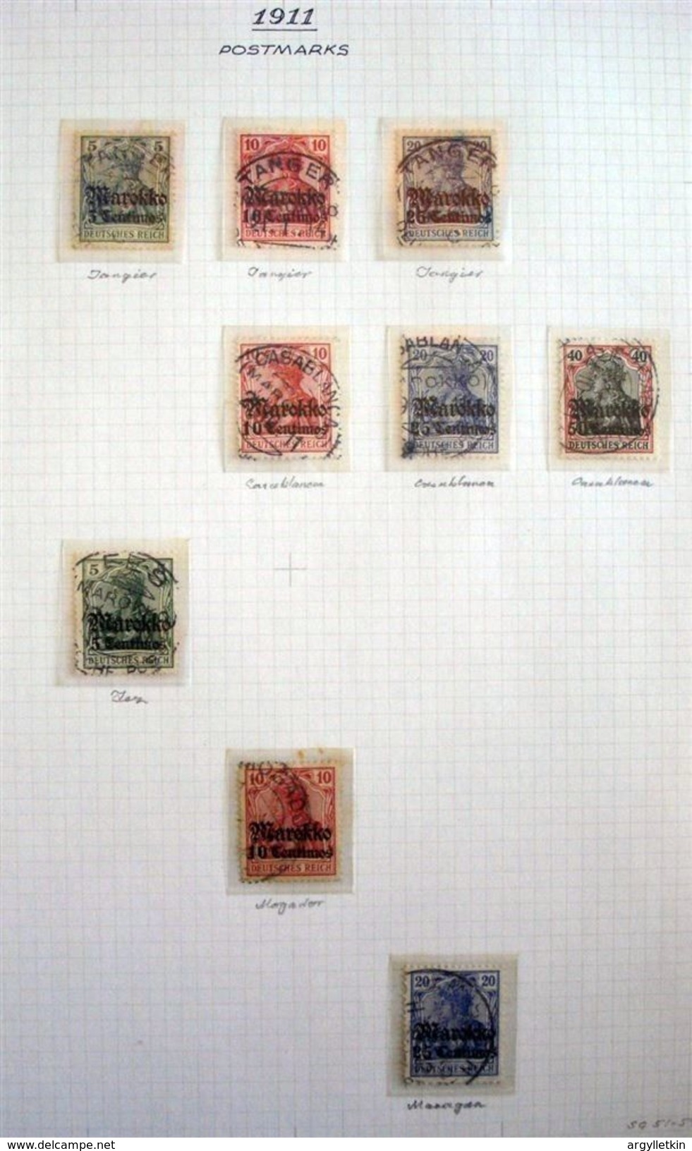 MOROCCO GERMAN PO FINE COLLECTION MINT AND USED 1899-1911