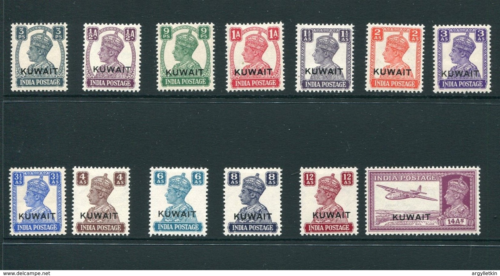 BAHRAIN AND KUWAIT GEORGE SIXTH STAMPS MOUNTED MINT - Bahrain (...-1965)