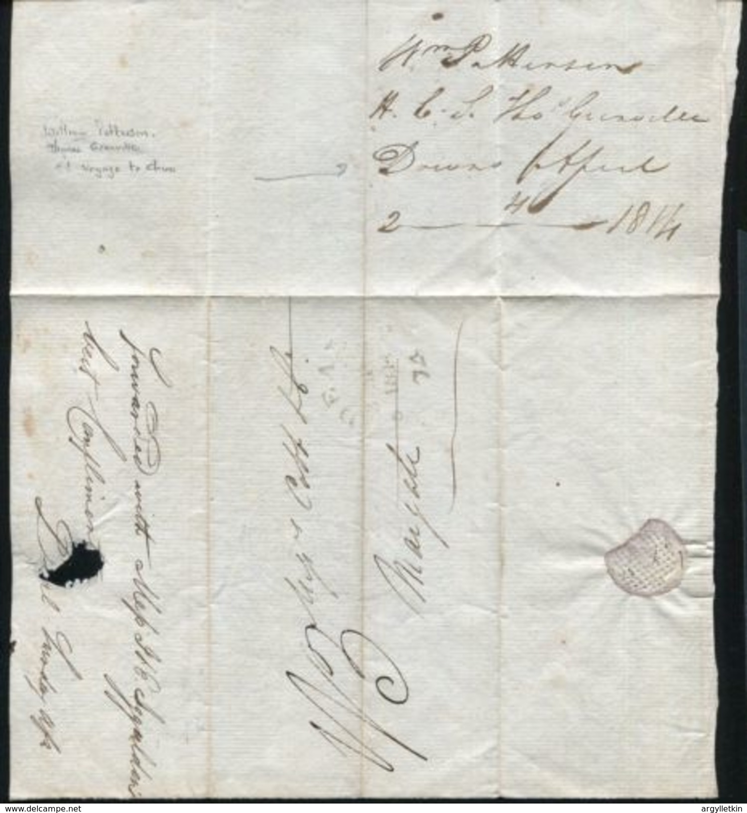 GREAT BRITAIN KENT MARITIME EAST INDIAMAN FORWARDING AGENT 1814 - Ohne Zuordnung