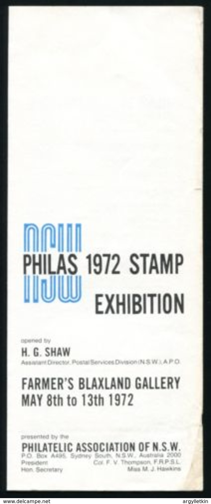 AUSTRALIA 1972 PHILAS 1972 STAMP EXHIBITION - Autres & Non Classés