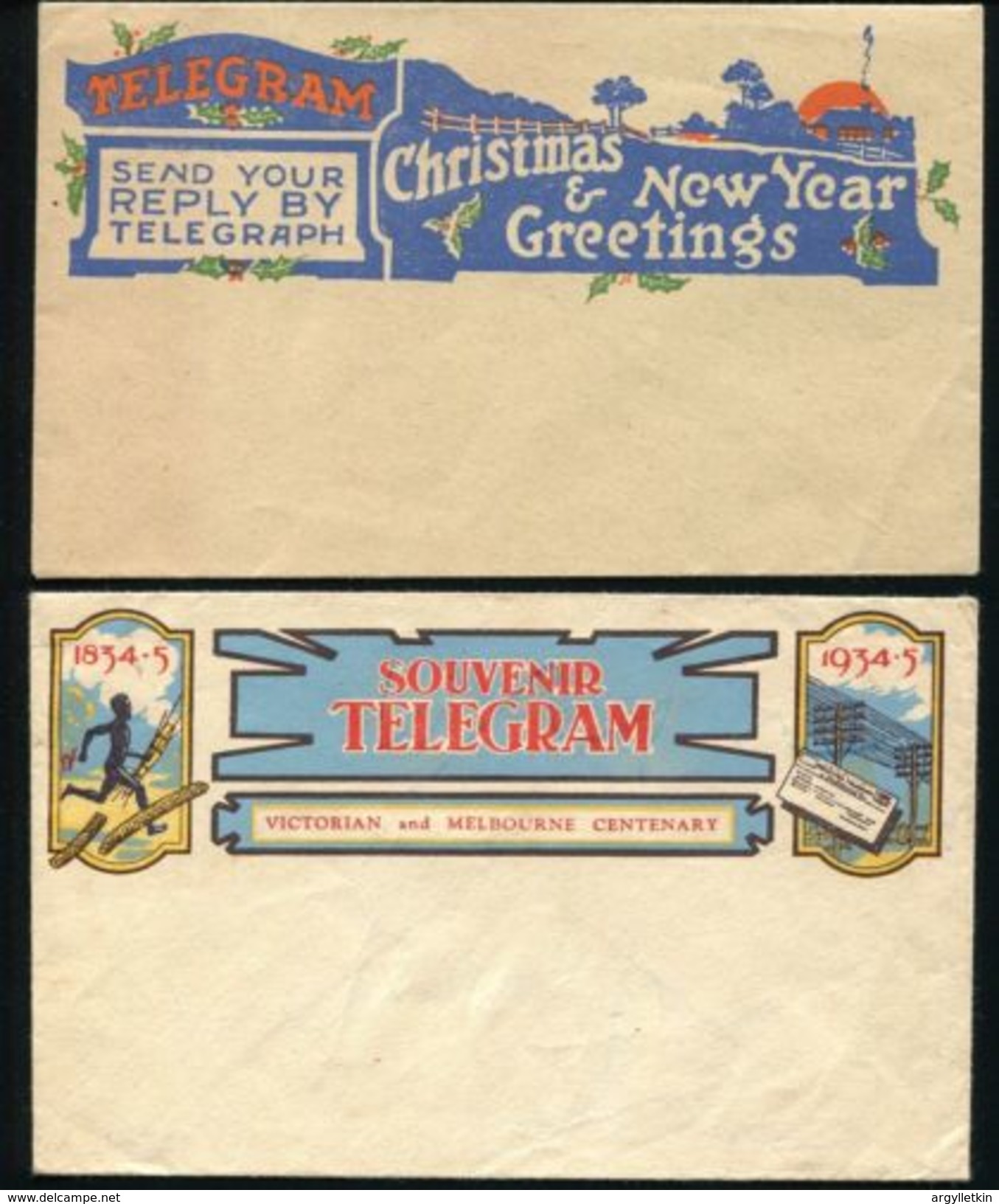 AUSTRALIA VICTORIA MELBOURNE 1935 TELEGRAMS POSTAL STATIONERY - Marcophilie