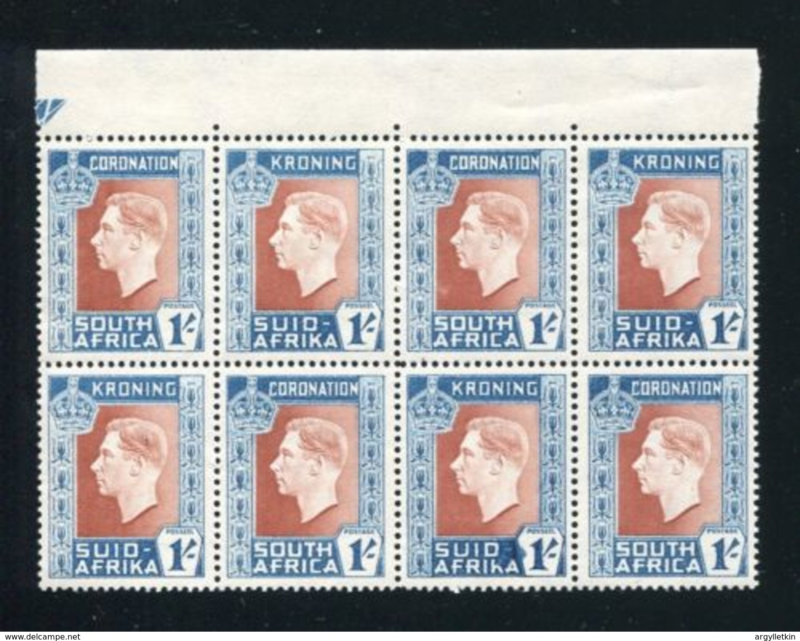 SOUTH AFRICA GEORGE SIXTH CORONATION BLOCK VARIETY 1937 - Unclassified