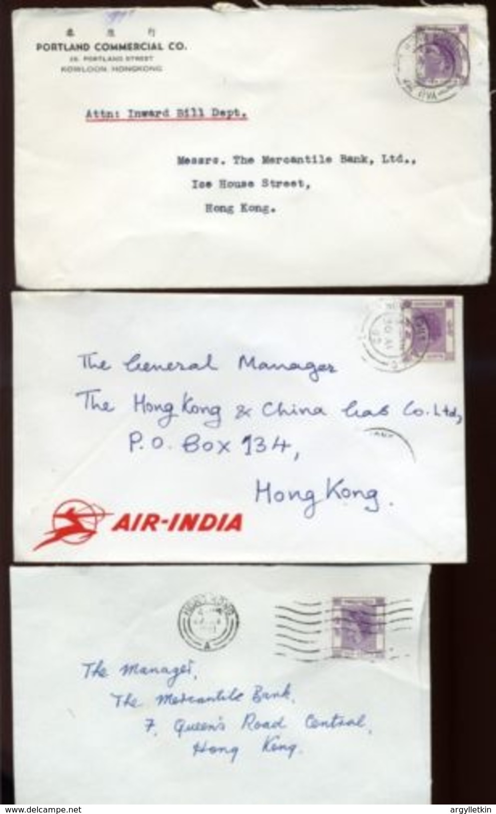 HONG KONG 1961/63 COMMERCIAL MAIL POSTMARKS - Lettres & Documents