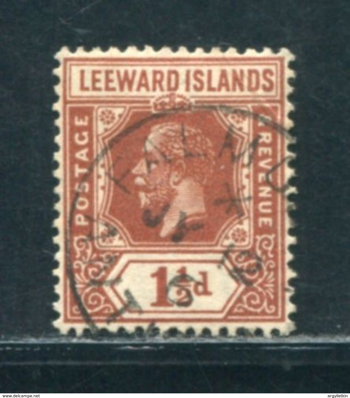 LEEWARD ISLANDS GEORGE FIFTH ANTIGUA RARE VILLAGE POSTMARK - Leeward  Islands