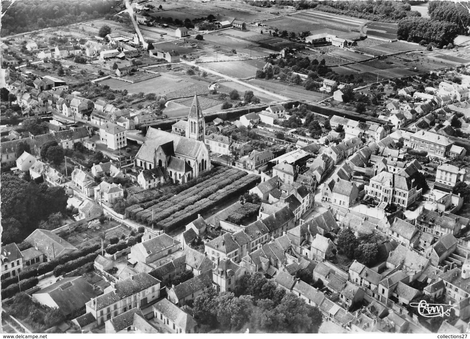 91-MILLY- VUE AERIENNE , L'EGLISE - Milly La Foret