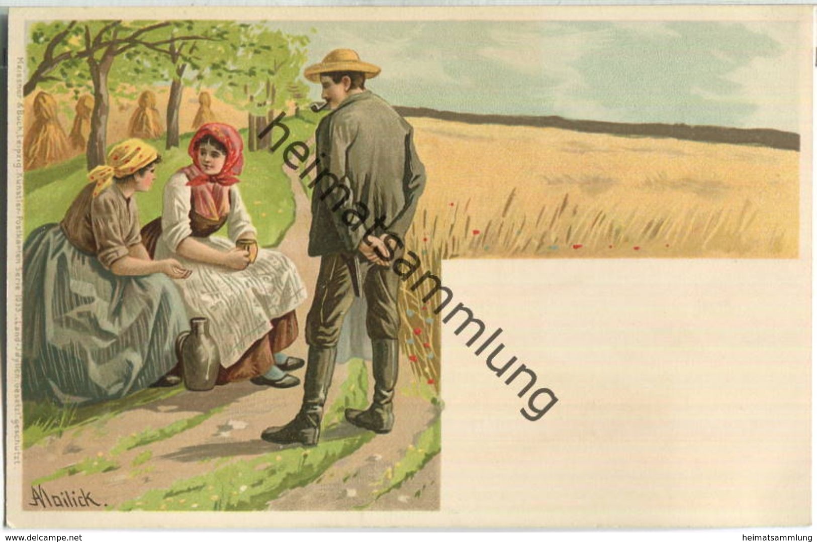 Alfred Mailick - Bauerngruppe - Künstleransichtskarte Ca. 1900 - Mailick, Alfred