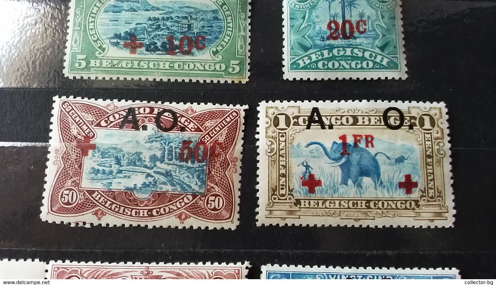 RARE BELGIAN BELGISH BELGIE CONGO 1918 OVERPRINT RED CROSS ORIGINAL GUM RARE UNUSED/MINT CV-350E STAMP TIMBRE - Unused Stamps