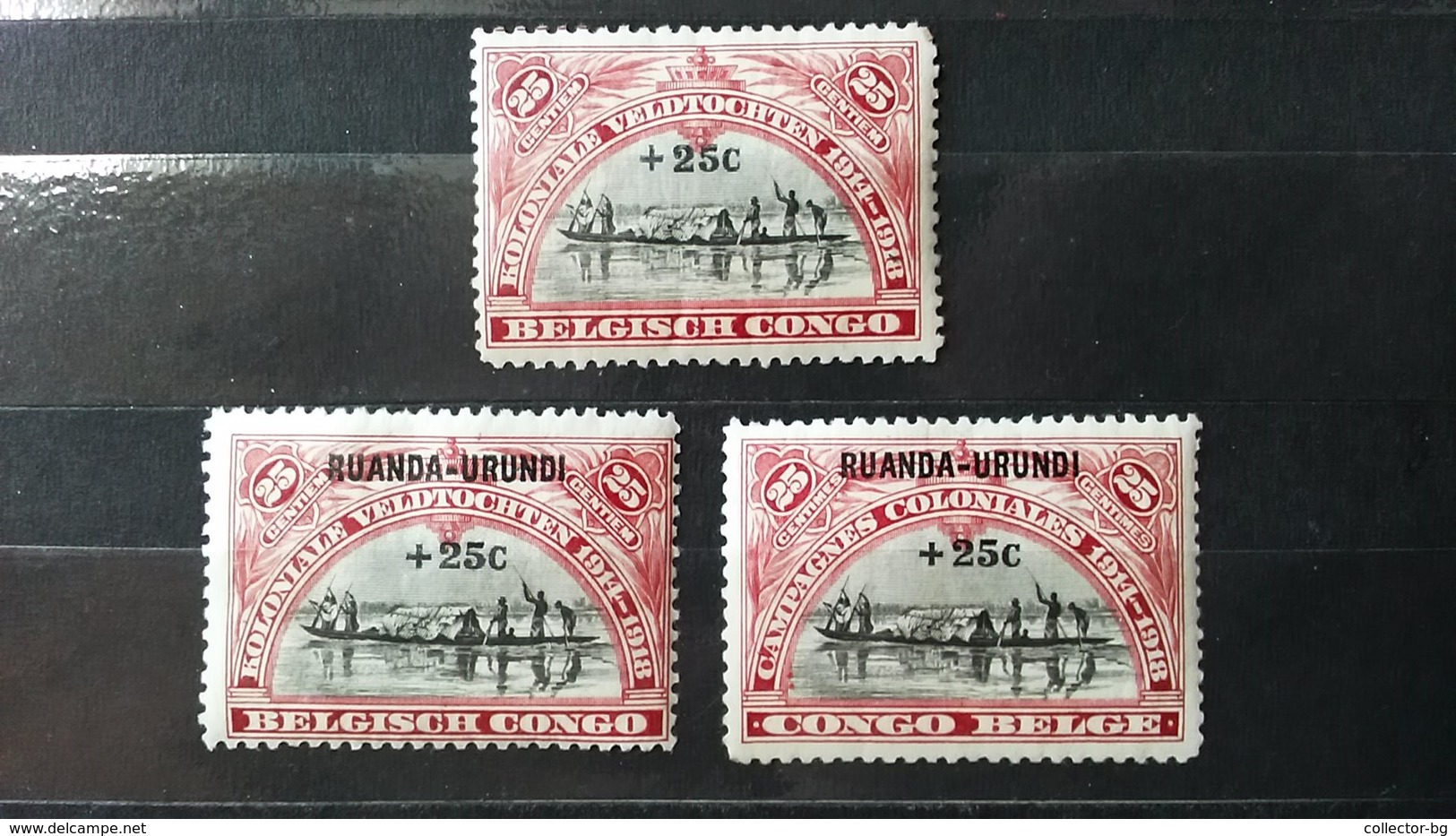 RARE SUPERB BELGIAN BELGIE Ruanda-Urudni 25 CENTIMES OVERPRINT SURCHARGE +25C OR.GUM COLORS UNUSED/MINT STAMP TIMBRE - Unused Stamps