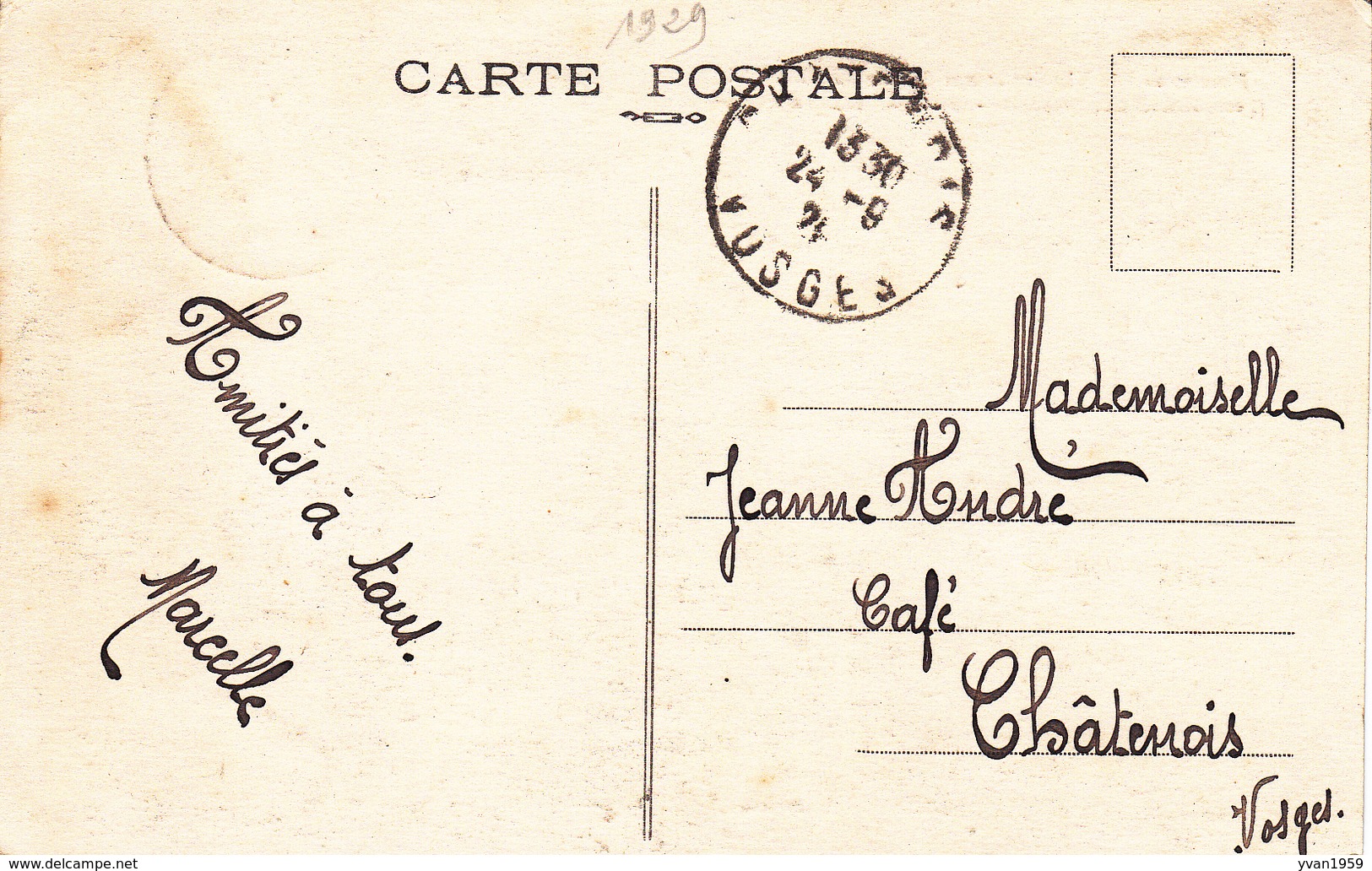 COURRIER....1929 - Chatenois