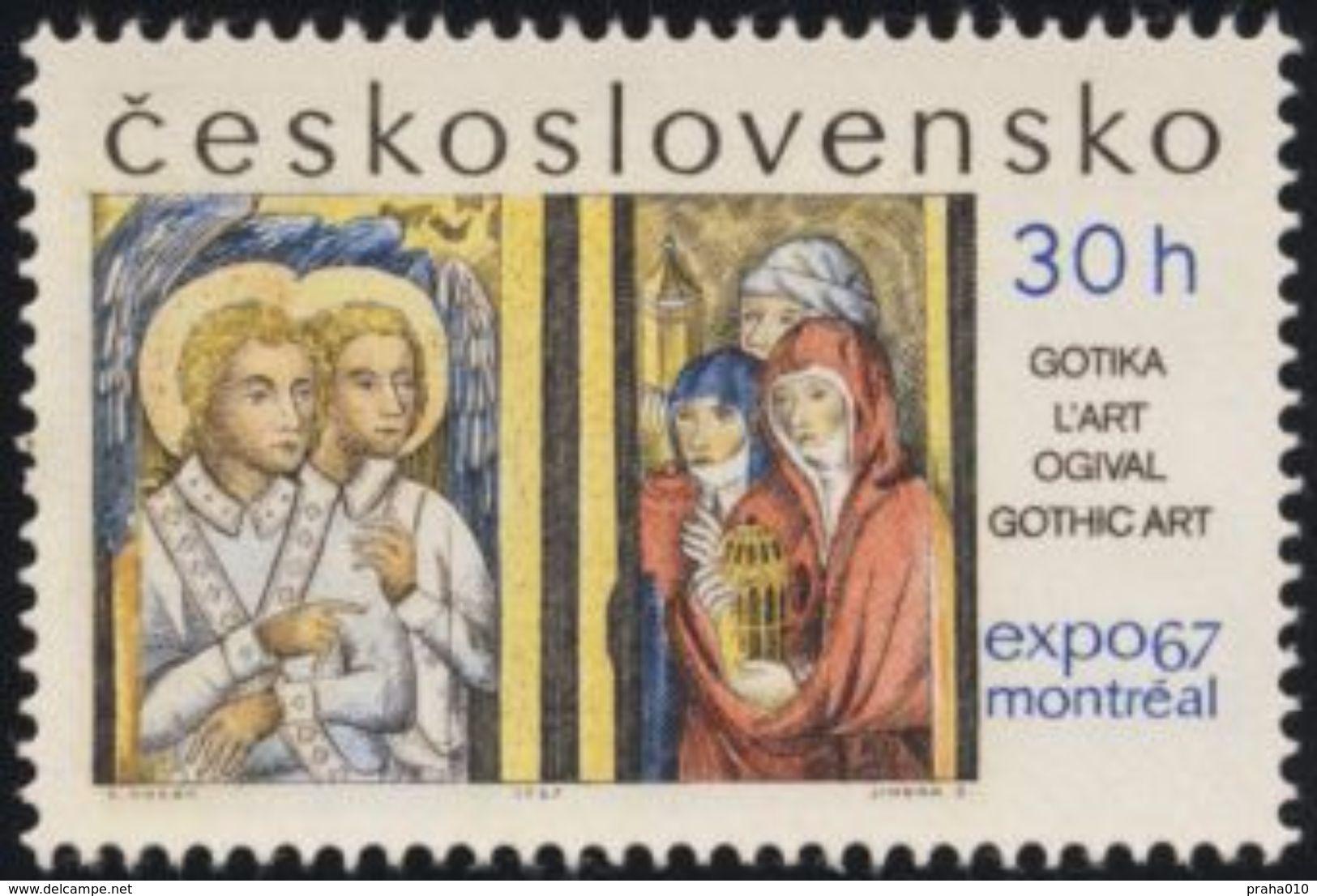 Czechoslovakia / Stamps (1967) 1600: Expo 67, Master Theodoric "Painful Christ"; Design - Painter: Karel Vodak - 1967 – Montreal (Kanada)