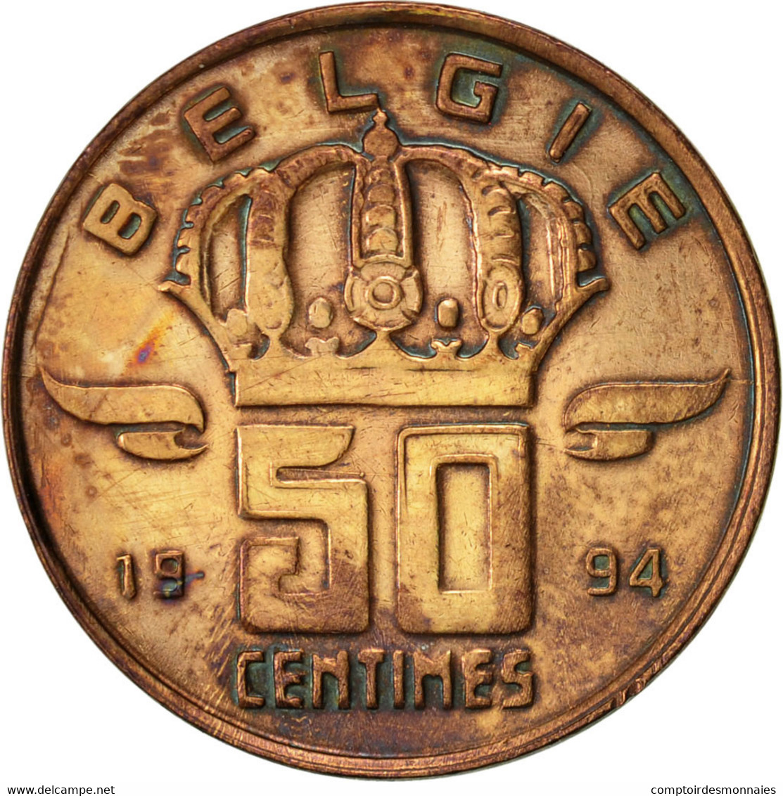 Monnaie, Belgique, Baudouin I, 50 Centimes, 1994, TTB, Bronze, KM:149.1 - 50 Cents