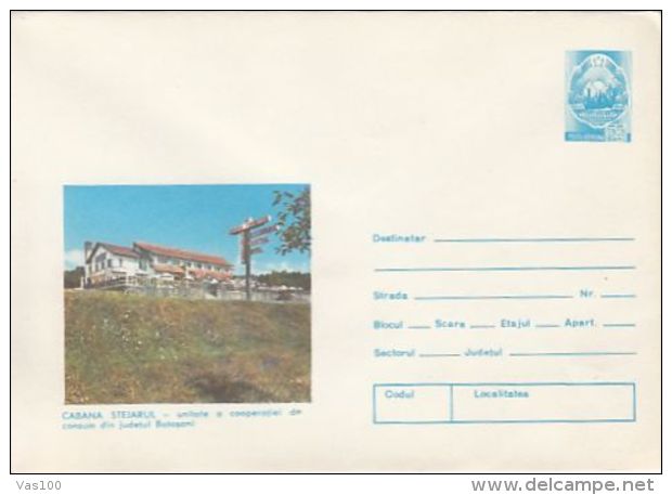 TOURISM, STEJARUL CHALET, COVER STATIONERY, ENTIER POSTAL, 1980, ROMANIA - Other & Unclassified