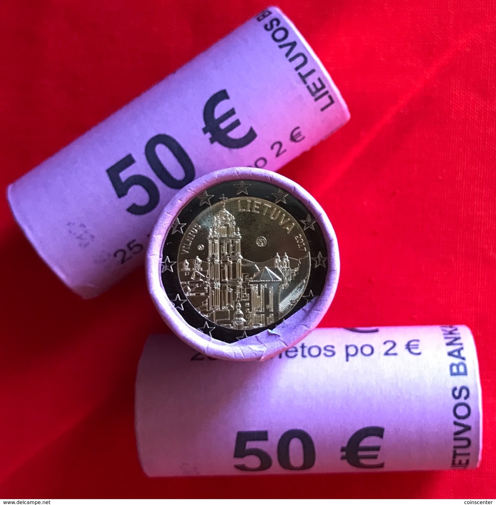 WHOLESALE (1 Roll = 25 Coins): Lithuania 2 Euro 2017 "Vilnius" BiMetallic UNC - Lithuania