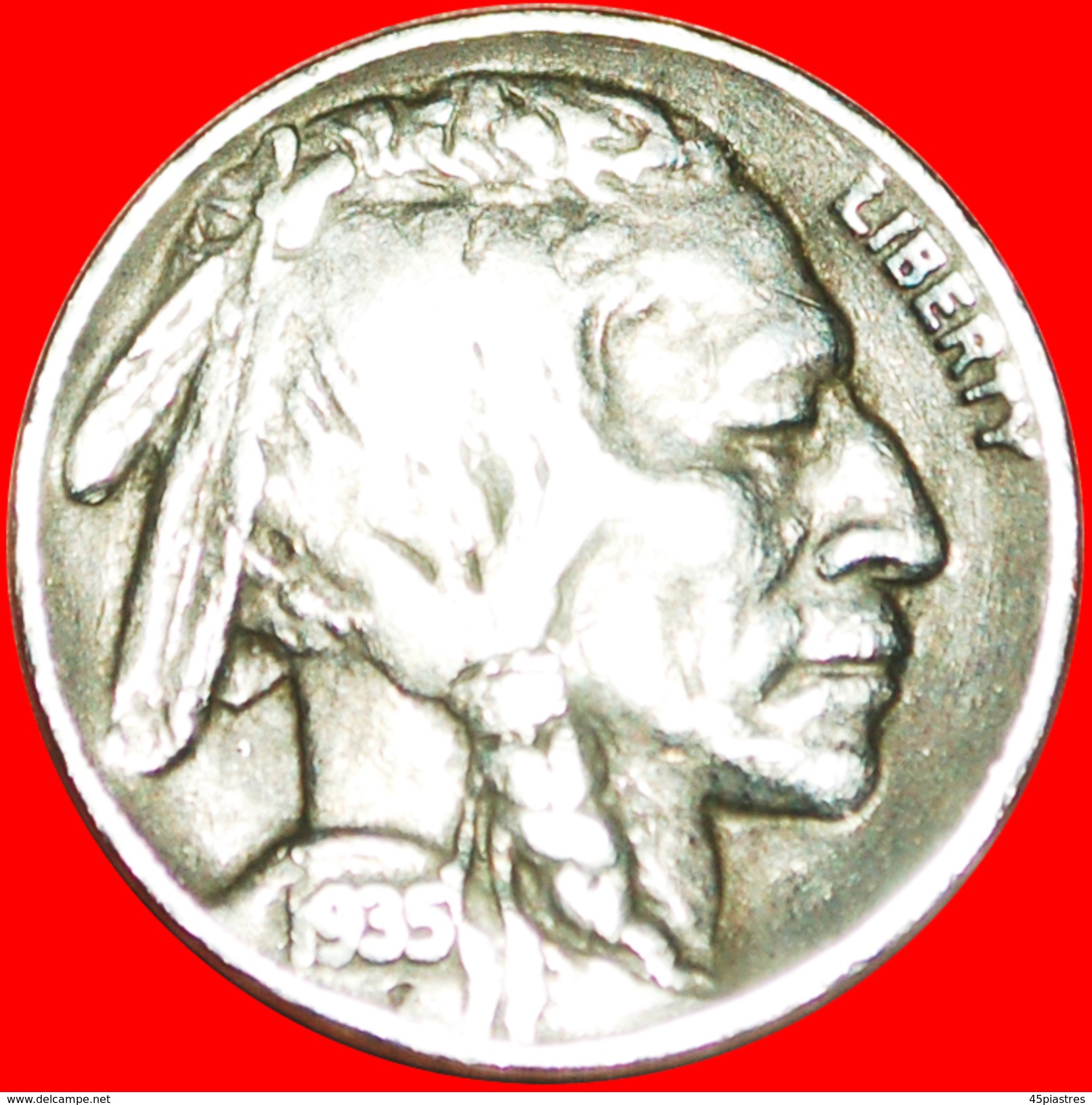 § INDIAN HEAD: USA &#x2605; 5 CENTS 1935D! LOW START&#x2605; NO RESERVE! - 1913-1938: Buffalo
