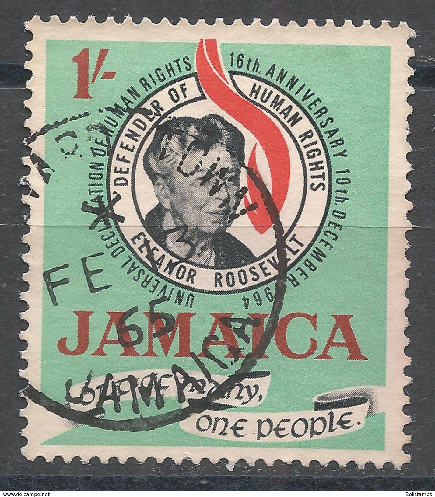 Jamaica 1964. Scott #239 (U) Eleanor Roosevelt (1884-1962) *Complete Issue* - Giamaica (1962-...)