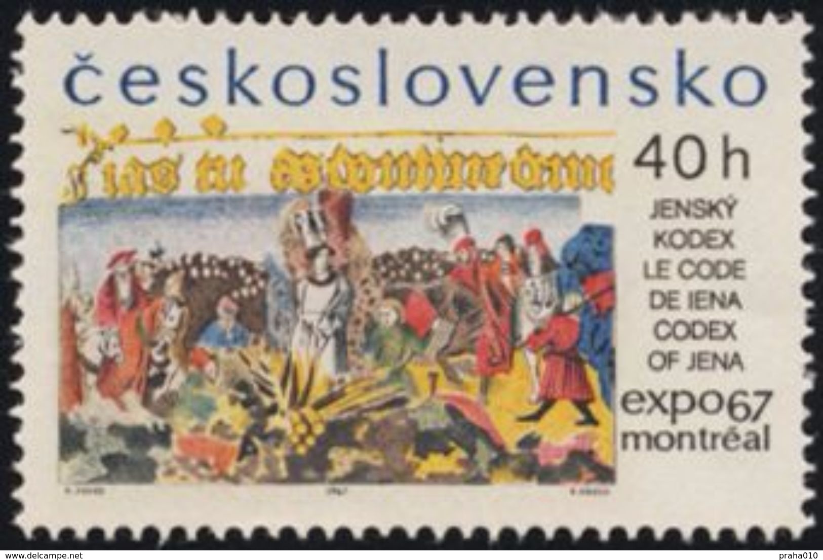 Czechoslovakia / Stamps (1967) 1601: Expo 67, Codex Of Jena "Master John Huss"; Design - Painter: Karel Vodak - 1967 – Montreal (Canada)