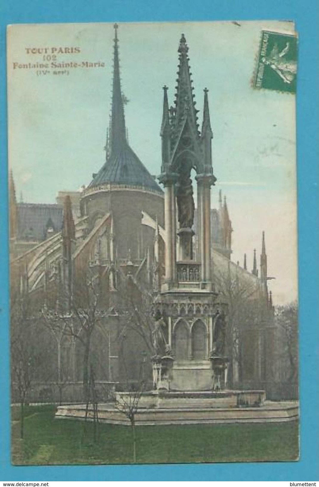 CPA 102 TOUT PARIS - Fontaine Sainte-Marie (IVème Arrt) Ed.FLEURY - Paris (04)