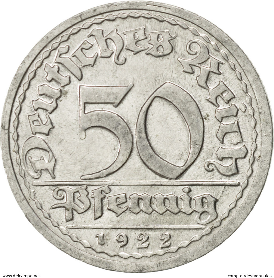 Monnaie, Allemagne, République De Weimar, 50 Pfennig, 1922, Karlsruhe, SUP - 50 Rentenpfennig & 50 Reichspfennig