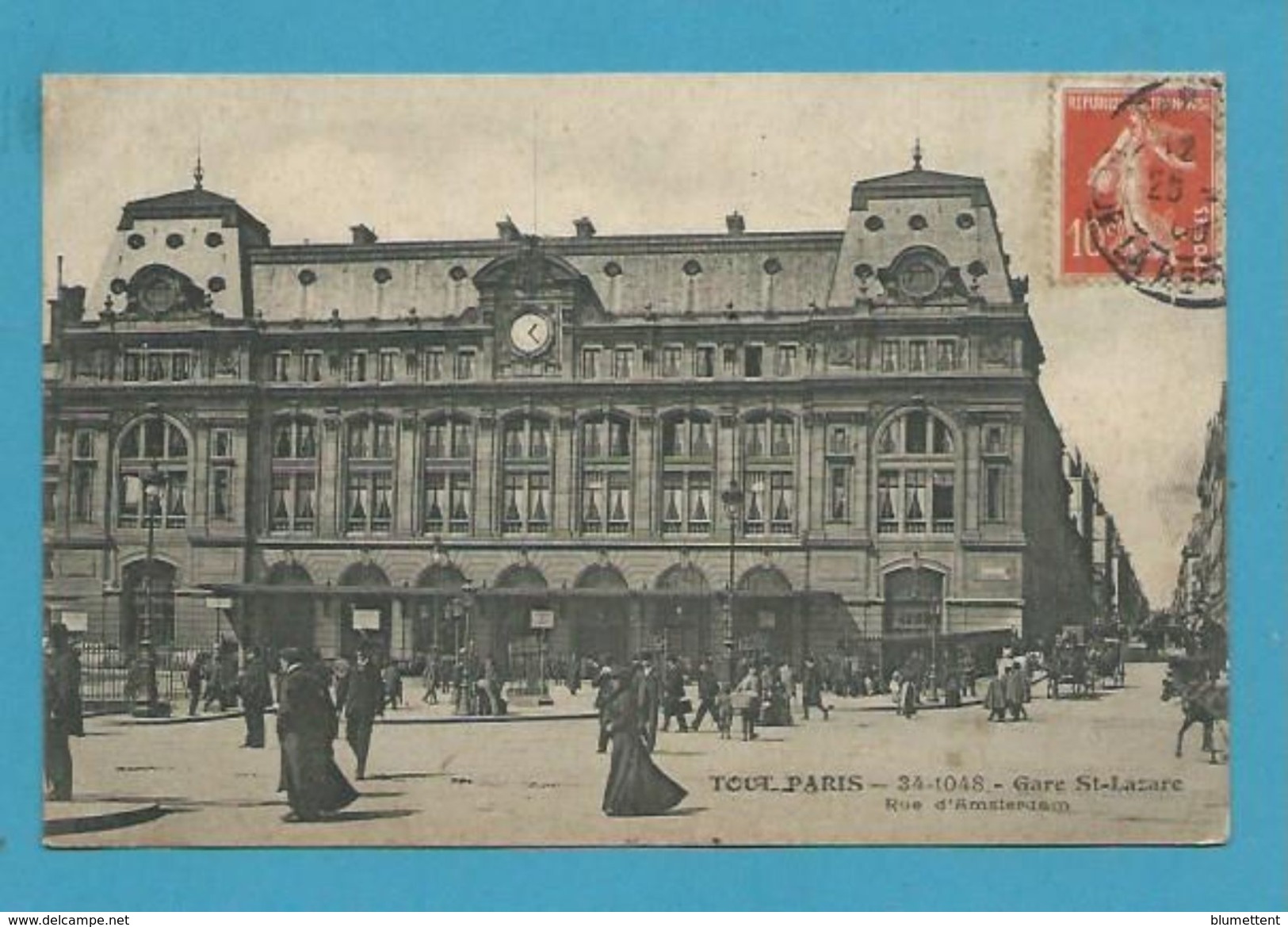 CPA TOUT PARIS 34-1048-  La Gare Saint Lazare Rue D'Amsterdam Ed.FLEURY - Metro, Stations