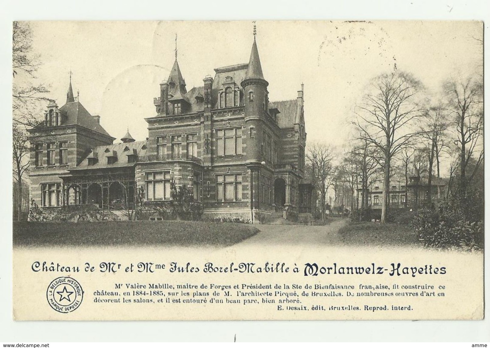 Morlanwelz - Hayettes   *   Chateau De Mr. Et Mme. Jules Borel-Mabille - Morlanwelz